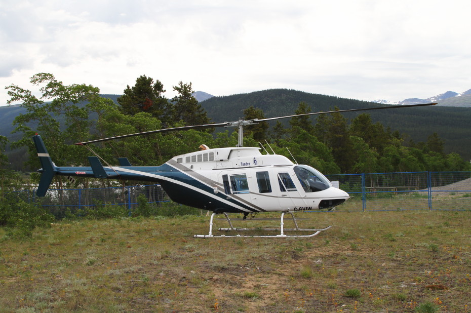 Tundra Helicopters' Bell 206L-1 LongRanger C-GVIW at a COPA fly-in at Carcross, Yukon (CFA4) on June 22, 2019.